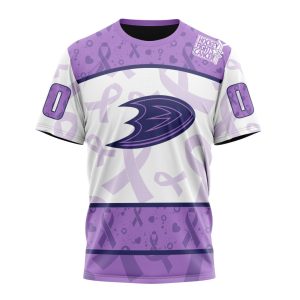 Personalized NHL Anaheim Ducks Special Lavender Hockey Fights Cancer Unisex Tshirt TS4598