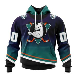 Personalized NHL Anaheim Ducks Special Retro Gradient Design Unisex Pullover Hoodie