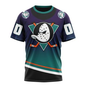 Personalized NHL Anaheim Ducks Special Retro Gradient Design Unisex Tshirt TS4604