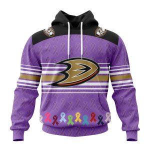 Personalized NHL Anaheim Ducks Specialized Design Fights Cancer Unisex Pullover Hoodie