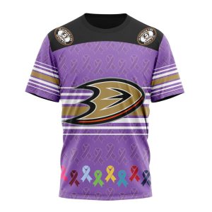 Personalized NHL Anaheim Ducks Specialized Design Fights Cancer Unisex Tshirt TS4610