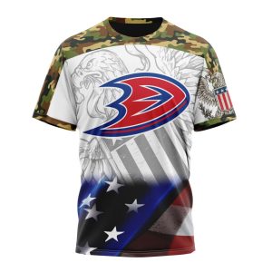 Personalized NHL Anaheim Ducks Specialized Design With Our America Eagle Flag Unisex Tshirt TS4612