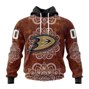 Personalized NHL Anaheim Ducks Specialized Mandala Style Unisex Pullover Hoodie