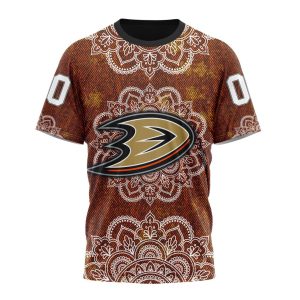 Personalized NHL Anaheim Ducks Specialized Mandala Style Unisex Tshirt TS4618