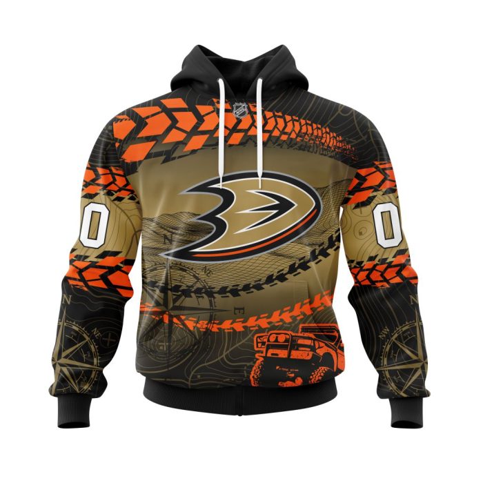 Personalized NHL Anaheim Ducks Specialized Off - Road Style Unisex Pullover Hoodie