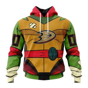 Personalized NHL Anaheim Ducks Teenage Mutant Ninja Turtles Design Unisex Pullover Hoodie