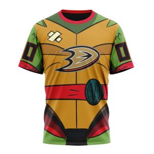Personalized NHL Anaheim Ducks Teenage Mutant Ninja Turtles Design Unisex Tshirt TS4625