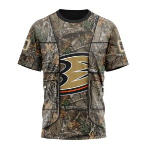 Personalized NHL Anaheim Ducks Vest Kits With Realtree Camo Unisex Tshirt TS4626