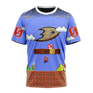 Personalized NHL Anaheim Ducks With Super Mario Game Design Unisex Tshirt TS4630