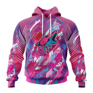 Personalized NHL Arizona Coyotes I Pink I Can! Fearless Again Breast Cancer Unisex Pullover Hoodie