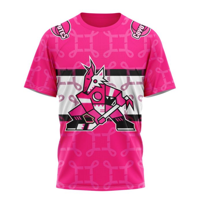 Personalized NHL Arizona Coyotes I Pink I Can! In October We Wear Pink Breast Cancer Unisex Tshirt TS4640