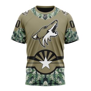 Personalized NHL Arizona Coyotes Military Camo With City Or State Flag Unisex Tshirt TS4643