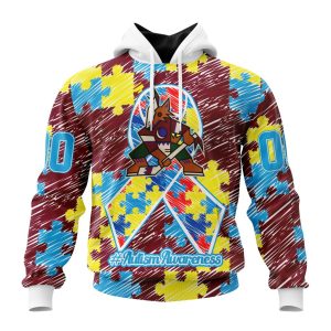 Personalized NHL Arizona Coyotes Special Autism Awareness Month Unisex Pullover Hoodie