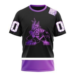 Personalized NHL Arizona Coyotes Special Black Hockey Fights Cancer Unisex Tshirt TS4645