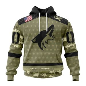 Personalized NHL Arizona Coyotes Special Camo Military Appreciation Unisex Pullover Hoodie