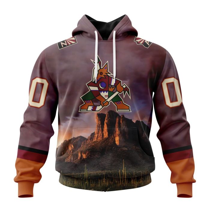 Personalized NHL Arizona Coyotes Special Design With Sonoran Desert Unisex Pullover Hoodie