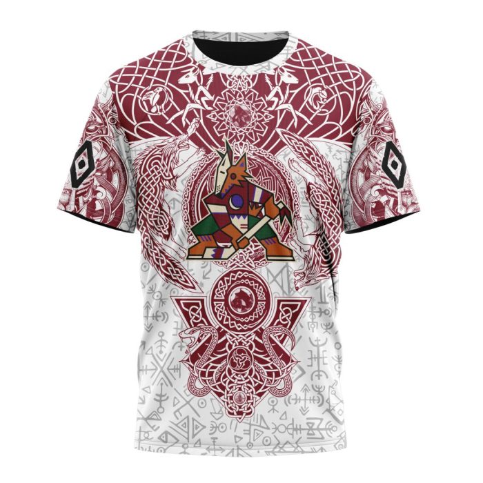 Personalized NHL Arizona Coyotes Special Norse Viking Symbols Unisex Tshirt TS4657