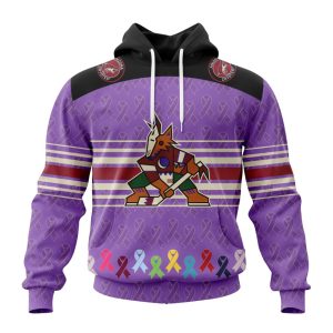 Personalized NHL Arizona Coyotes Specialized Design Fights Cancer Unisex Pullover Hoodie