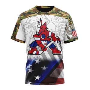 Personalized NHL Arizona Coyotes Specialized Design With Our America Eagle Flag Unisex Tshirt TS4669