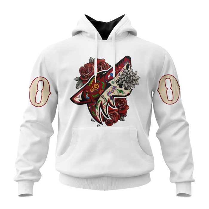 Personalized NHL Arizona Coyotes Specialized Dia De Muertos Unisex Pullover Hoodie