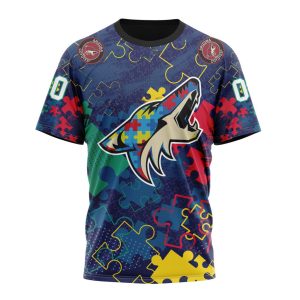 Personalized NHL Arizona Coyotes Specialized Fearless Against Autism Unisex Tshirt TS4672