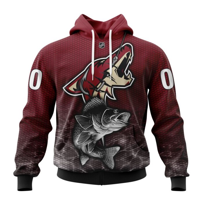 Personalized NHL Arizona Coyotes Specialized Fishing Style Unisex Pullover Hoodie