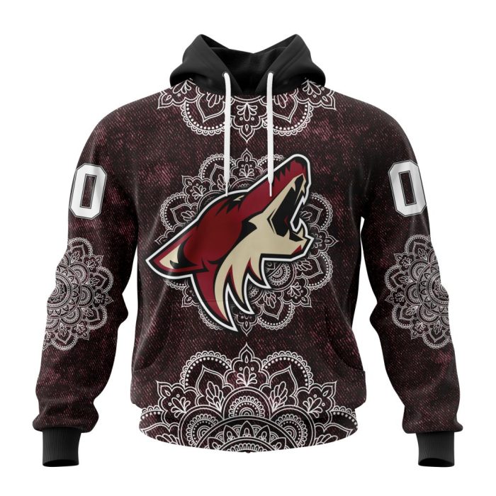 Personalized NHL Arizona Coyotes Specialized Mandala Style Unisex Pullover Hoodie