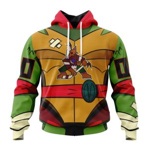 Personalized NHL Arizona Coyotes Teenage Mutant Ninja Turtles Design Unisex Pullover Hoodie