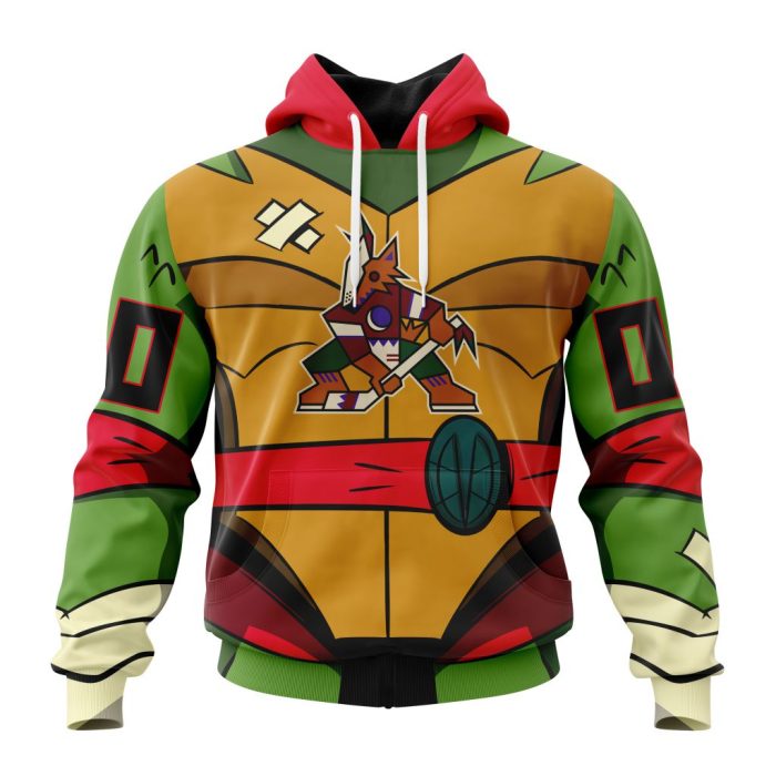 Personalized NHL Arizona Coyotes Teenage Mutant Ninja Turtles Design Unisex Pullover Hoodie