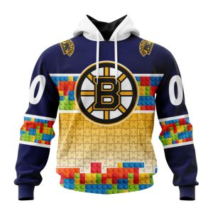 Personalized NHL Boston Bruins Autism Awareness Design Unisex Hoodie
