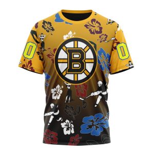 Personalized NHL Boston Bruins Hawaiian Style Design For Fans Unisex Tshirt TS4692