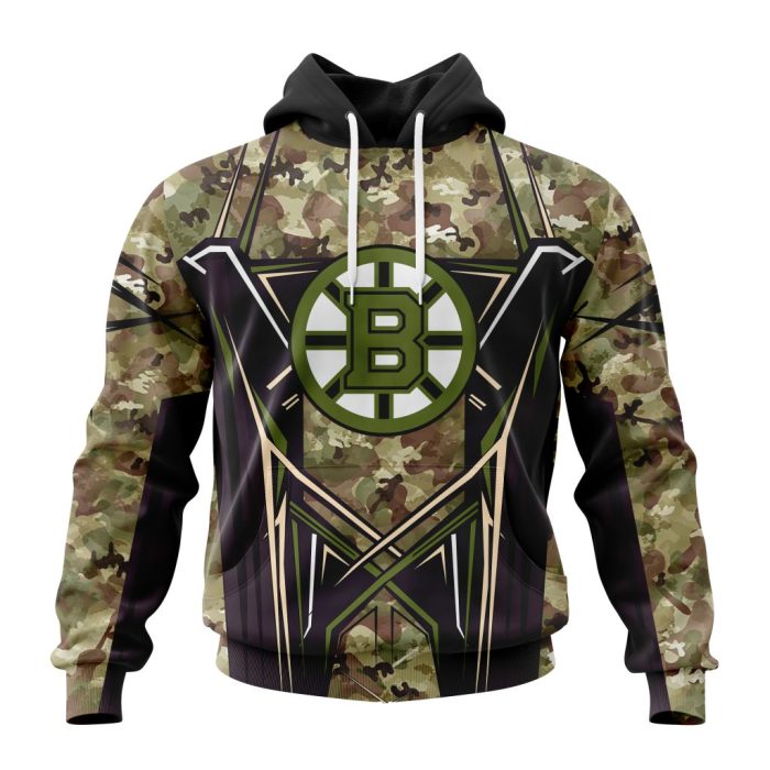 Personalized NHL Boston Bruins Special Camo Color Design Unisex Hoodie