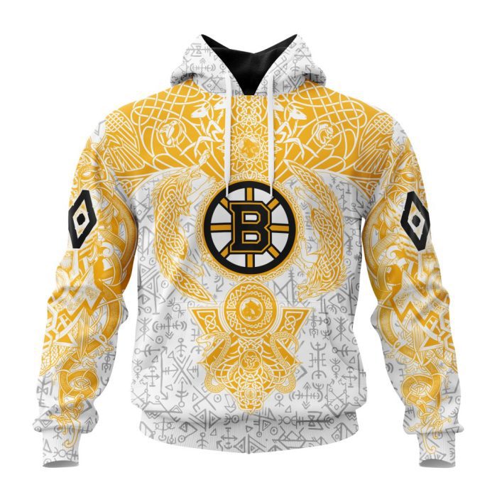 Personalized NHL Boston Bruins Special Norse Viking Symbols Unisex Pullover Hoodie
