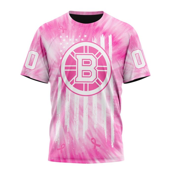 Personalized NHL Boston Bruins Special Pink Tie-Dye Unisex Tshirt TS4713
