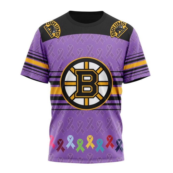 Personalized NHL Boston Bruins Specialized Design Fights Cancer Unisex Tshirt TS4721
