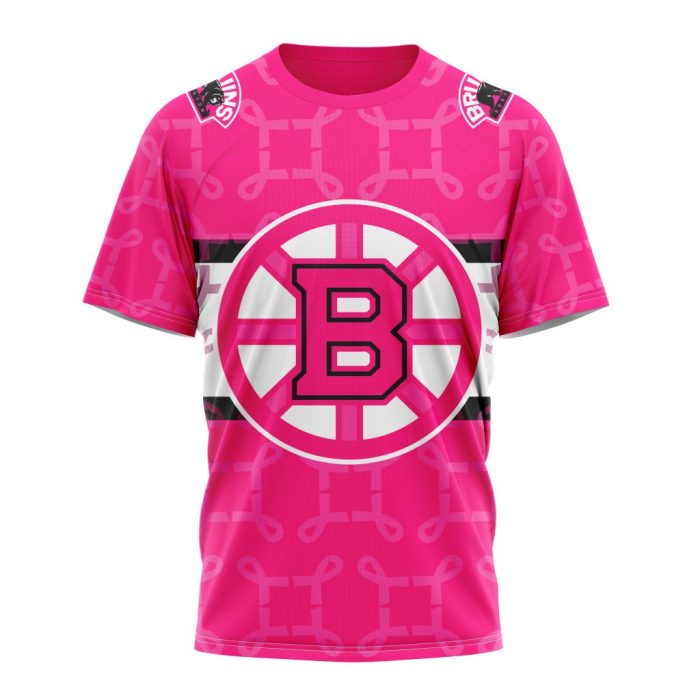 Personalized NHL Boston Bruins Specialized Design I Pink I Can! In October We Wear Pink Breast Cancer Unisex Tshirt TS4722