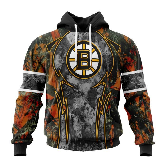Personalized NHL Boston Bruins Specialized Design With Camo Concepts For Hungting In Forest Unisex Pullover Hoodie