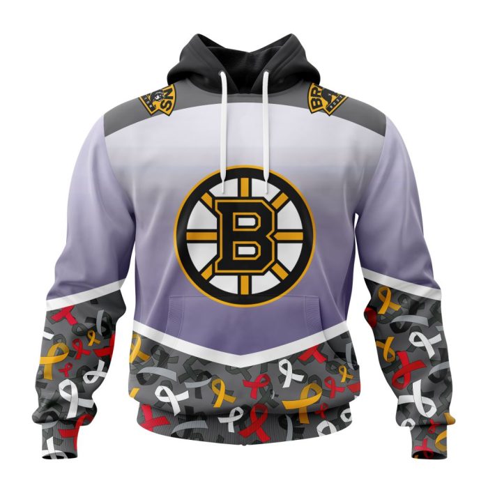 Personalized NHL Boston Bruins Specialized Sport Fights Again All Cancer Unisex Pullover Hoodie