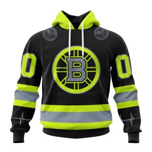 Personalized NHL Boston Bruins Specialized Unisex Kits With FireFighter Uniforms Color Unisex Pullover Hoodie