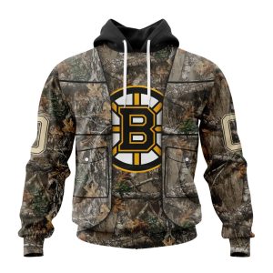 Personalized NHL Boston Bruins Specialized Unisex Vest Kits With Realtree Camo Unisex Pullover Hoodie