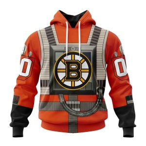 Personalized NHL Boston Bruins Star Wars Rebel Pilot Design Unisex Pullover Hoodie