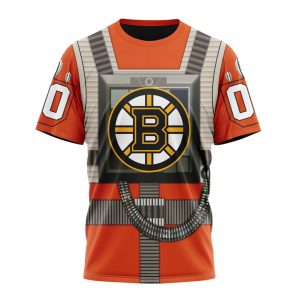 Personalized NHL Boston Bruins Star Wars Rebel Pilot Design Unisex Tshirt TS4738