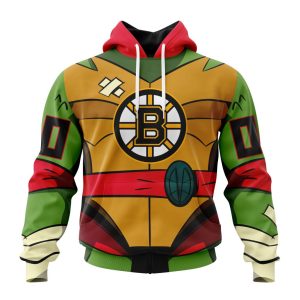 Personalized NHL Boston Bruins Teenage Mutant Ninja Turtles Design Unisex Pullover Hoodie