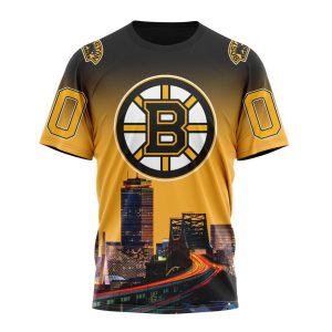 Personalized NHL Boston Bruins With Cityscape Unisex Tshirt TS4743