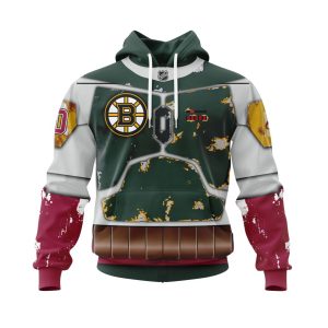 Personalized NHL Boston Bruins X Boba Fett's Armor Unisex Pullover Hoodie