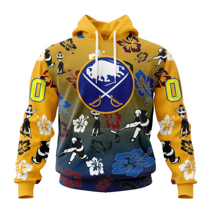 Personalized NHL Buffalo Sabres Hawaiian Style Design For Fans Unisex Pullover Hoodie