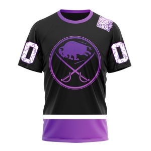 Personalized NHL Buffalo Sabres Special Black Hockey Fights Cancer Unisex Tshirt TS4759