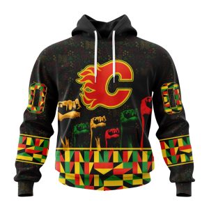 Personalized NHL Calgary Flames Special Design Celebrate Black History Month Unisex Pullover Hoodie