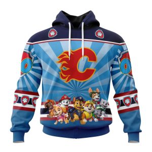 Personalized NHL Calgary Flames Special Paw Patrol Kits Unisex Pullover Hoodie