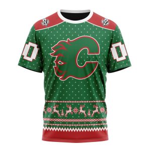 Personalized NHL Calgary Flames Special Ugly Christmas Unisex Tshirt TS4837
